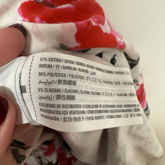 Abercrombie & Fitch Womens Red White Floral Long Sleeve Skater Dress Size Small - Picture 6 of 8